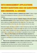 DATA MANAGEMENT APPLICATIONS REVIEW QUESTIONS 2024.180 QUESTIONS AND ANSWERS.