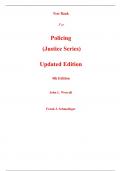 Test Bank for Policing (Justice Series) Updated Edition 3rd Edition By John Worrall, Frank Schmalleger (All Chapters, 100% Original Verified, A+ Grade)