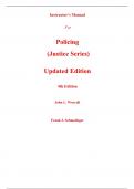 Instructor Manual for Policing (Justice Series) Updated Edition 3rd Edition By John Worrall, Frank Schmalleger (All Chapters, 100% Original Verified, A+ Grade)