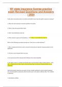 NY state insurance license practice exam Revised Questions and Answers &sol; 2024