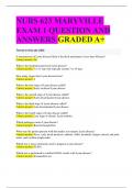 NURS 623 MARYVILLE EXAM 1 QUESTION AND ANSWERS GRADED A+