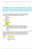 NUR2488 EXAM 2/ NUR 2488 EXAM 2 LATEST  2023-2024 (50 QS AND ANS )MENTAL HEALTH  NURSING – RASMUSSEN|COMPLETE EXAM