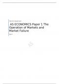 AQA  AS ECONOMICS Paper 1 The Operation of Markets and Market Failure  QUESTION PAPER FOR JUNE 2023
