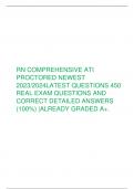 RN COMPREHENSIVE ATI  PROCTORED NEWEST  2023/2024LATEST QUESTIONS 450  REAL EXAM QUESTIONS AND  CORRECT DETAILED ANSWERS (100%) |ALREADY GRADED A+. 