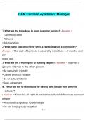 CAM Certified Apartment Manager Exam Questions and Answers RATED A&plus;