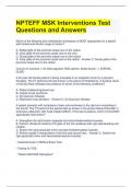 NPTEFF MSK Interventions Test Questions and Answers 