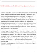 Florida 2 &ndash; 40 Health License Exam Questions With Complete Solution
