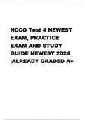  NCCO Test 4 NEWEST EXAM, PRACTICE EXAM AND STUDY GUIDE NEWEST 2024 |ALREADY GRADED A+  