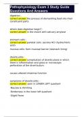 Pathophysiology Exam 3 Study Guide Questions And Answers 