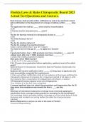 Florida Laws & Rules Chiropractic Board 2023 Actual Test Questions and Answers&period;