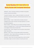 Social Studies 10-1 Unit 1(Ch.1-4) Study Guide with Complete Solutions