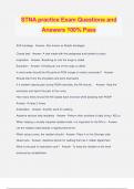STNA practice Exam Questions and Answers 100% Pass