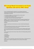 RN Concept-Based Assessment Level 2 Exam Questions And Answers 100&percnt; Solved