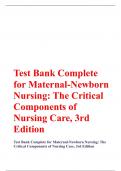 Test Bank Complete for Maternal-Newborn Nursing: The Critical Components of Nursing Care, 3rd Edition