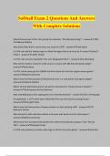Softball Exam 2 Questions And Answers With Complete Solutions