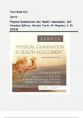 Test Bank For Jarvis Physical Examination And Health Assessment, 3rd Canadian Edition, Carolyn Jarvis All Chapters 1-31 (2024) | Physical Examination and Health Assessment - Canadian 3rd ed. Edition by Carolyn Jarvis Test Bank 