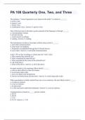 PA 108 QUARTERLY &num;1 Questions and Complete solutions&period;