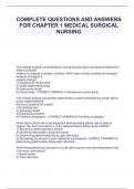 COMPLETE QUESTIONS AND ANSWERS FOR CHAPTER 1 MEDICAL SURGICAL  NURSING