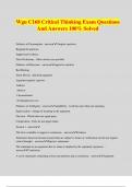 Wgu C168 Critical Thinking Exam Questions And Answers 100&percnt; Solved
