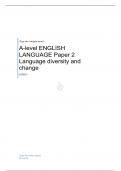 AQA  A-level ENGLISH LANGUAGE Paper 2 Language diversity and change QUESTION PAPER FOR JUNE  2023  