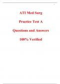 ATI Med Surg Practice Test A Questions and Answers 100% Verified