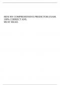 HESI RN COMPREHENSIVE PREDICTOR EXAM. 100% CORRECT ANS. MUST READ.