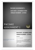 PAC2602 Compulsory Assignmen 01 DUE 22 March 2024. 
