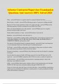 Asbestos Contractor/Supervisor Examination Questions And Answers 100% Solved 2024