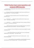 TCOLE Practice Exam Latest &lpar;questions and  answers&rpar; 100&percnt; Accurate&period;