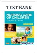 NURSING CARE OF CHILDREN PRINCIPLES AND PRACTICE BY JAMES 4TH EDITION TEST BANK
