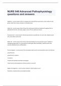 NURS 548 Advanced Pathophysiology questions and answers