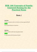 NUR166 / NUR 166 Exam 1 (Latest 2024 / 2025): Concepts of Family-Centered Nursing for the Practical Nurse | Complete Review with Questions and Verified Answers | 100% Correct - Hondros