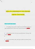 HEALTH ASSESSMENT 8TH EDITION JARVIS TEST BANK