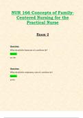 NUR166 / NUR 166 Exam 2 (Latest 2024 / 2025): Concepts of Family-Centered Nursing for the Practical Nurse | Questions and Verified Answers | 100% Correct - Hondros
