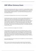 CBP Officer Entrance Exam With Complete Question And Answers&period;