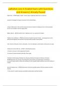 palliative care A Graded Exam with Questions and Answers&vert; Already Passed