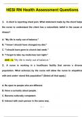 HESI RN Health Assessment Exam Questions and Answers (2024 / 2025) (Verified Answers)
