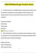 HESI RN Med-Surge Practice Exam Questions and Answers (2024 / 2025) (Verified Answers)