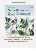 Lutz s nutrition and diet therapy 8th edition Compilation Bundle&period; 