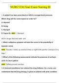 NURS 5336 Final Exam Nursing III Questions and Answers &lpar;2024 &sol; 2025&rpar; &lpar;Verified Answers&rpar;
