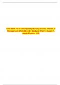 Test Bank For Contemporary Nursing Issues, Trends, & Management 9th Edition by Barbara Cherry, Susan R. Jacob Chapter 1-28