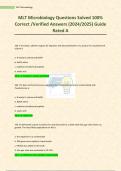 MLT Microbiology Questions Solved 100% Correct /Verified Answers (2024/2025) Guide Rated A