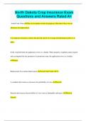 North Dakota Crop Insurance Exam Questions and Answers Rated A&plus;