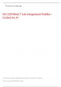 SCI-228 Week 7 Lab Assignment:Toddler – Graded An A+