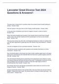 Lancaster Great Divorce Test 2024 Questions & Answers&excl;&excl;