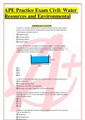 APE Practice Exam Civil&colon; Water  Resources and Environmental