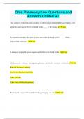 Ohio Pharmacy Law Questions and  Answers Graded A+