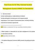 FEMA IS-700.a Final Exam National Incident Management System (NIMS) An Introduction Questions and Answers (2024 / 2025) (Verified Answers)