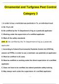 Ornamental and Turfgrass Pest Control Category 3 Questions and Answers (2024 / 2025) (Verified Answers)