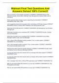 Walmart Final Test Questions And Answers Solved 100&percnt; Correct&excl;&excl;